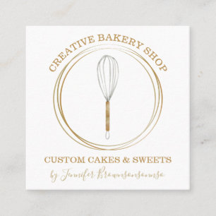 Bakery Pastry Chef party cake maker Square Business Card