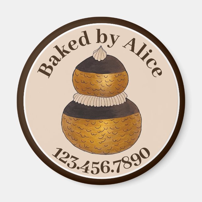 Bakery Pastry Chef Patisserie Religieuse Choux Bun Magnet (Front)