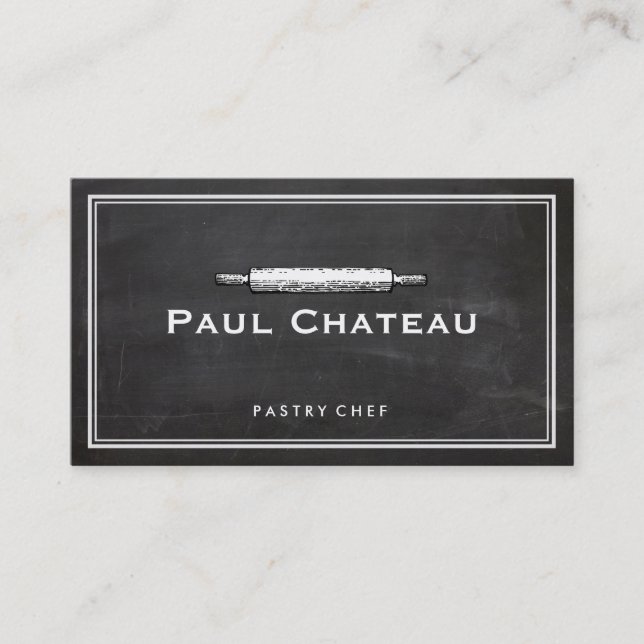 Bakery Pastry Chef Rolling Pin Baker Logo Business Card (Front)