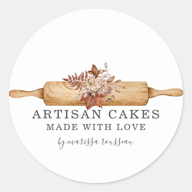 Bakery Pastry Chef Rolling Pin Product Label (Front)