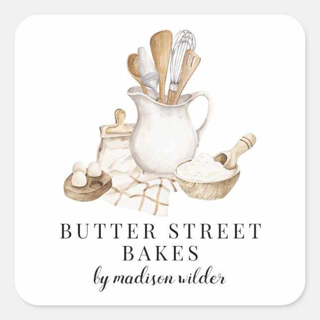 Bakery Pastry Chef Square Sticker (Front)
