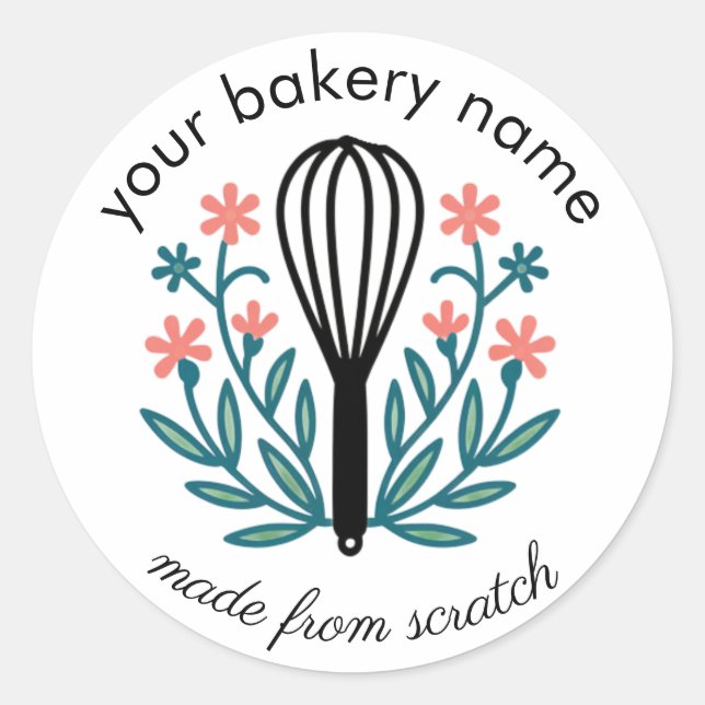 Bakery Pastry Chef Stickers Retro Baking Label (Front)