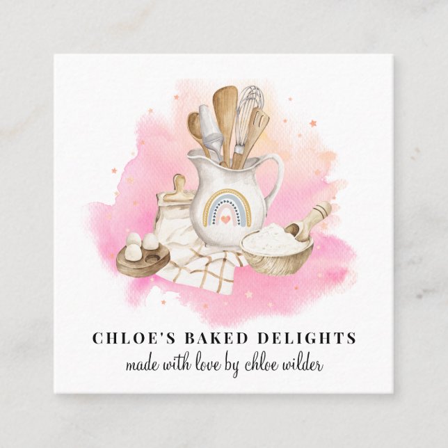 Bakery Pastry Chef Tools Ingredients Business Card (Front)