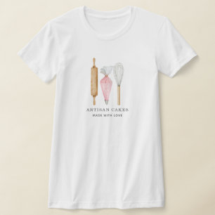 Bakery Pastry Chef Watercolor Baking Utensils  T-Shirt