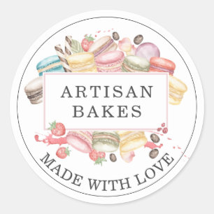 Bakery Pastry Chef Watercolor Desserts  Classic Round Sticker