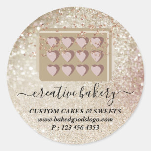 Bakery Pastry glitter sparkle cookies chocolate Classic Round Sticker