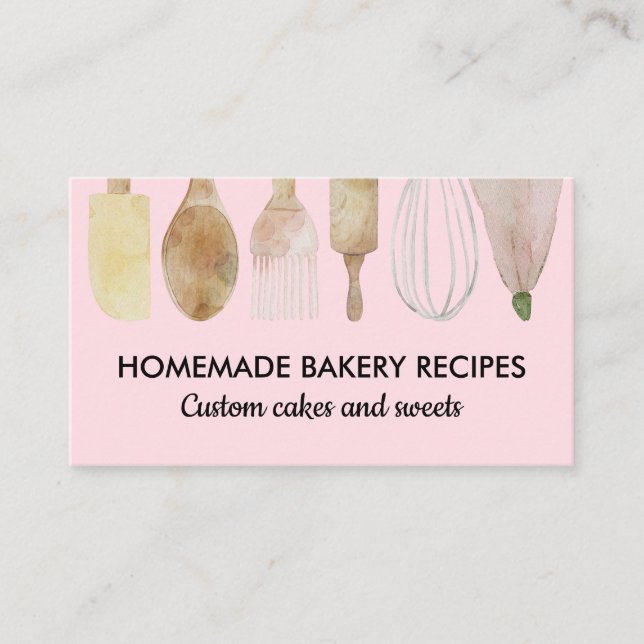Bakery pastry hand tools cookies cake decoration business card (Front)