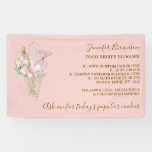 Bakery Pastry Orange Flowers Boho Creative Banner