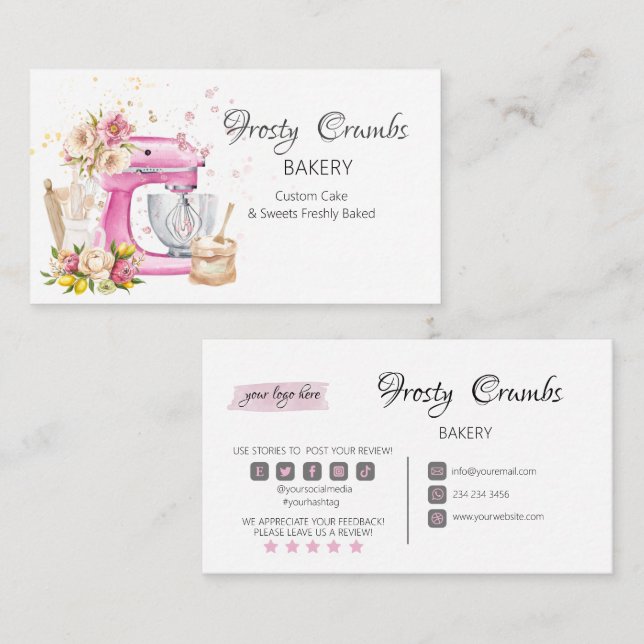 Bakery Pastry Sweets Cupcakes   Business Card (Front/Back)