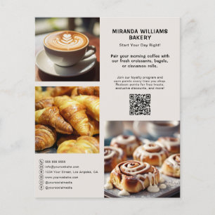 Bakery Personalised Photo Social Media QR Flyer