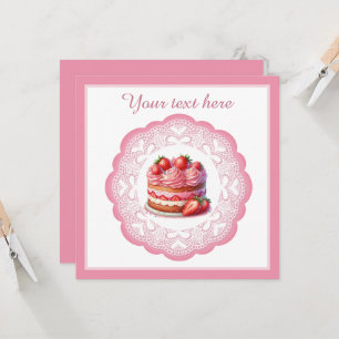  Bakery pink cake opening or any purpose business Invitation
