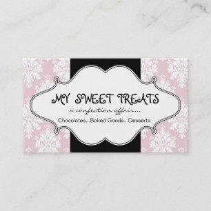 Bakery Pink Damask Business Card