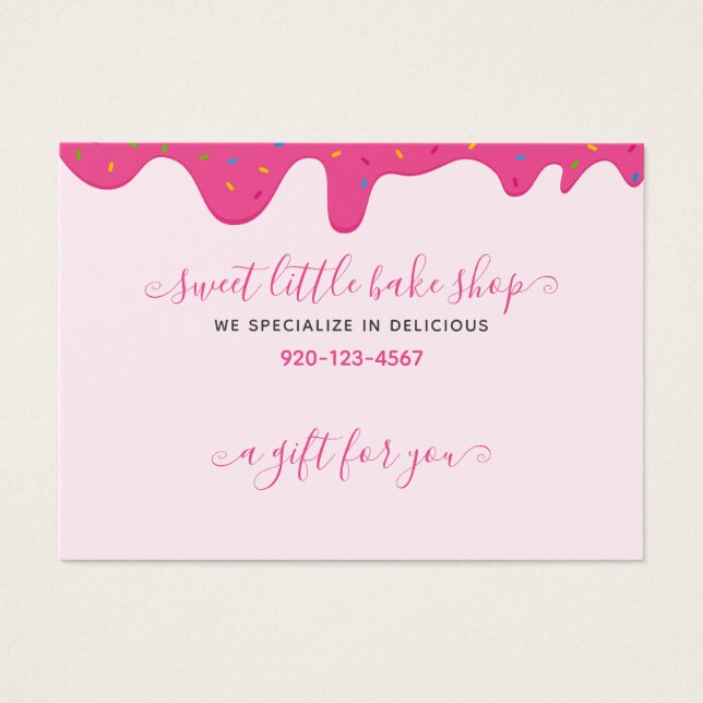 Bakery Pink Frosting Business Gift Certificate (Front)