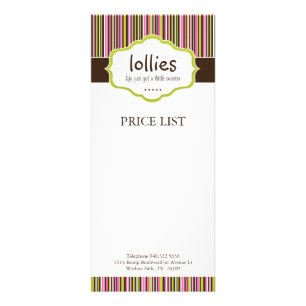 Bakery Price List Rack Card