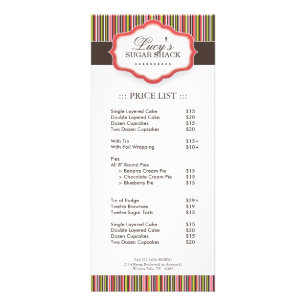 Bakery Price List Rack Card
