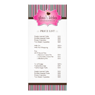 Bakery Price List Rack Card