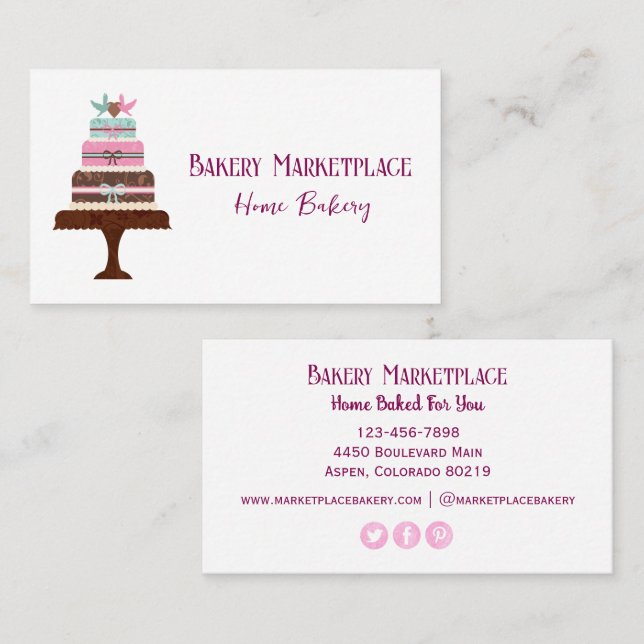 Bakery Products Social Media Business Card (Front/Back)
