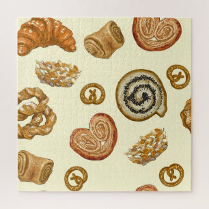 Bakery Products: Vintage Seamless Pattern. Jigsaw Puzzle