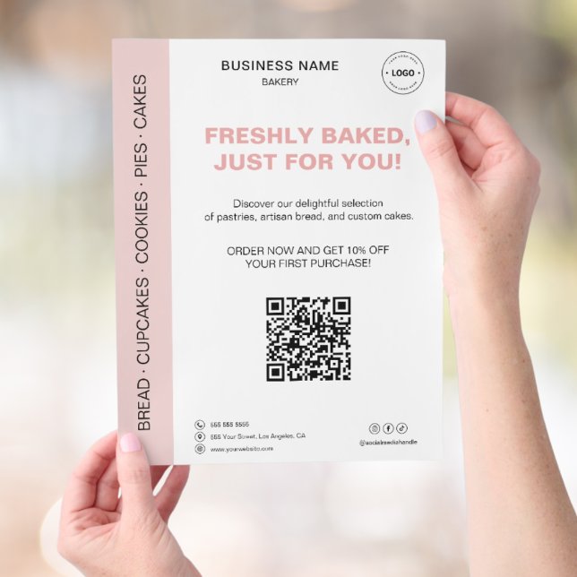 Bakery QR Code Promotional Flyer (Bakery QR Code Promotional Flyer)