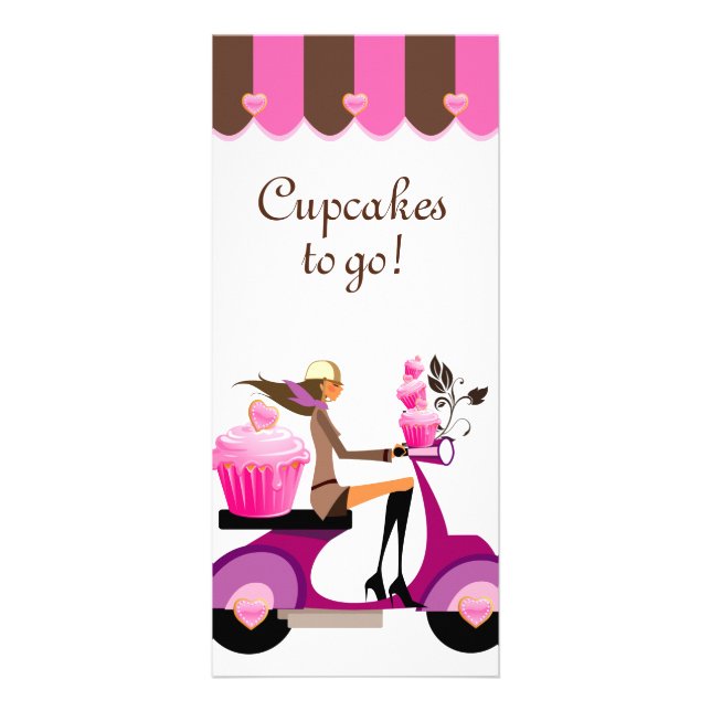 Bakery Rack Card Cupcake Scooter Pink Canopy (Front)