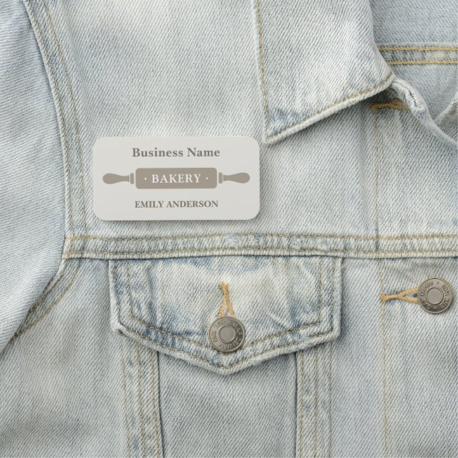 Bakery Rolling Pin Business Name Tag (In Situ)
