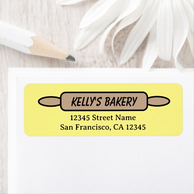 Bakery rolling pin custom address labels (Insitu)