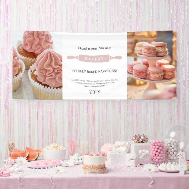 Bakery Rolling Pin Custom Photo Business Banner (Party)