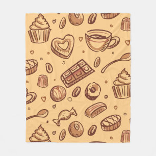 Bakery seamless pattern fleece blanket
