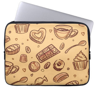 Bakery seamless pattern laptop sleeve