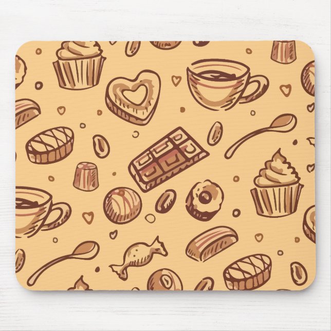 Bakery seamless pattern mouse pad (Front)