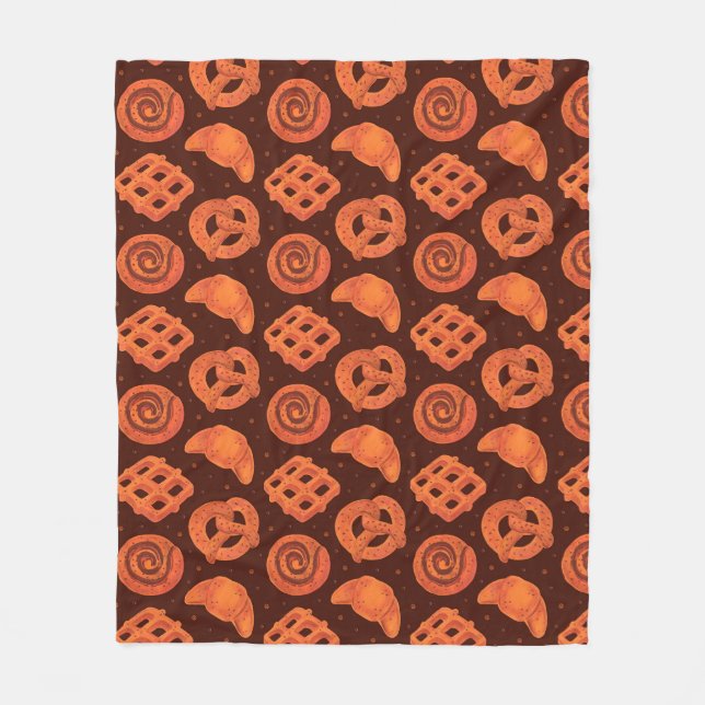 Bakery seamless pattern, texture. Boulangerie shop Fleece Blanket (Front)