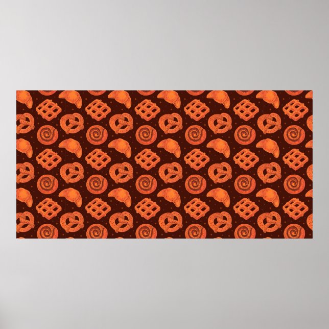 Bakery seamless pattern, texture. Boulangerie shop Poster (Front)