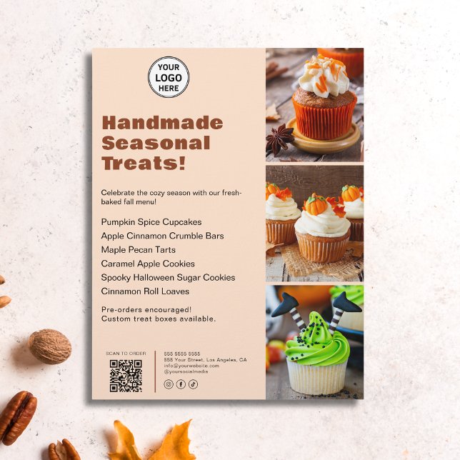 Bakery Seasonal Menu Custom Logo Business Flyer (Bakery Seasonal Menu Custom Logo Business Flyer)