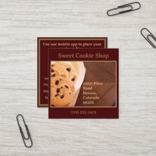 Bakery Shop Baker Cookie Square Business Card
