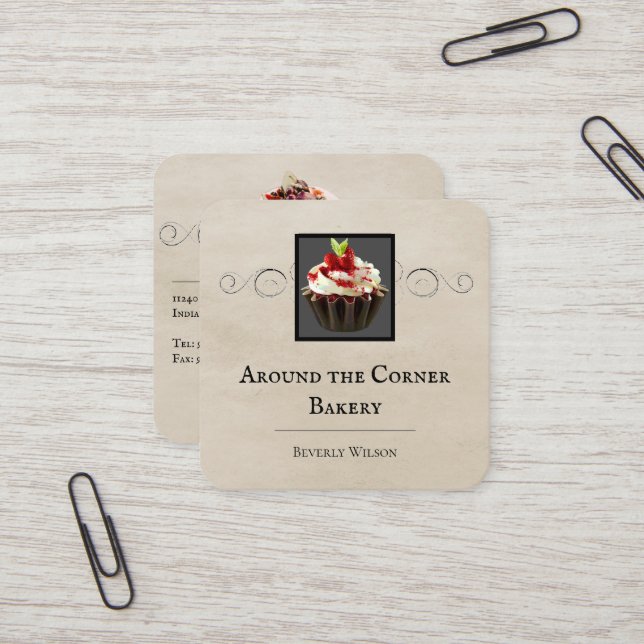 Bakery Shop | Beige Business Card (Front/Back In Situ)