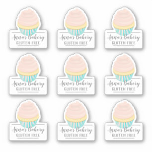 Bakery Shop Gluten Free Cute Pink Cartoon Cupcake