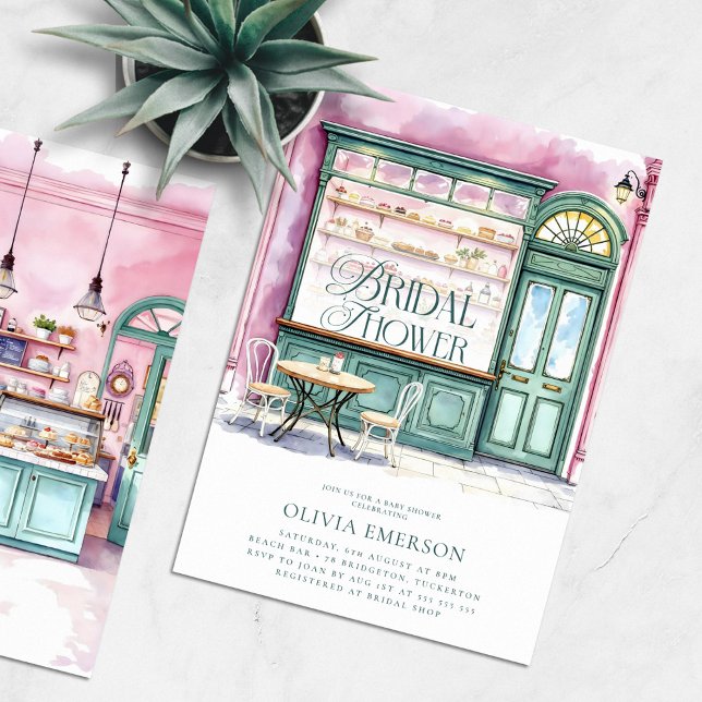 Bakery Shop Watercolor Bridal Shower Invitation (Creator Uploaded)