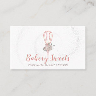 Bakery Sparkling Whisk Logo Home Bakery Business Card
