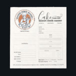 Bakery Store Pastry Chef Cake Baker Order Form Not Notepad<br><div class="desc">This vintage-style circular logo features a cheerful female pastry chef wearing a traditional white chef's hat and apron. She is framed by a warm orange circular backdrop and holds a wire whisk in one hand and a flaky croissant in the other, symbolizing her culinary expertise. Below her, a blank, elegant...</div>