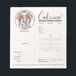 Bakery Store Pastry Chef Cake Baker Order Form Not Notepad<br><div class="desc">This vintage-style circular logo features a cheerful female pastry chef wearing a traditional white chef's hat and apron. She is framed by a warm orange circular backdrop and holds a wire whisk in one hand and a flaky croissant in the other, symbolizing her culinary expertise. Below her, a blank, elegant...</div>