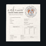 Bakery Store Pastry Chef Cake Baker Order Form Notepad<br><div class="desc">This vintage-style circular logo features a cheerful female pastry chef wearing a traditional white chef's hat and apron. She is framed by a warm orange circular backdrop and holds a wire whisk in one hand and a flaky croissant in the other, symbolizing her culinary expertise. Below her, a blank, elegant...</div>
