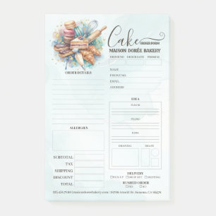 Bakery Store Pastry Chef Cake Baker Order Form Post-it Notes