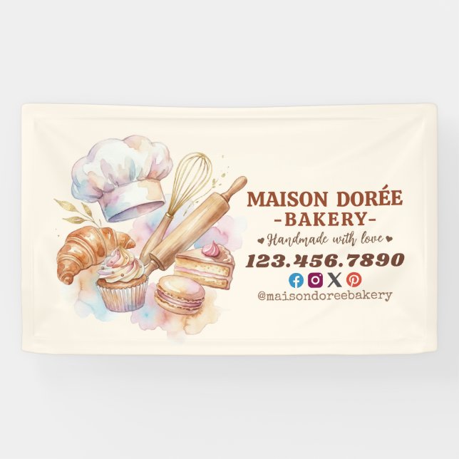 Bakery Store Pastry Chef Dessert Sweets Cake Baker Banner (Horizontal)