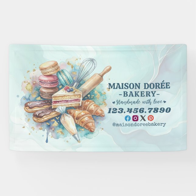 Bakery Store Pastry Chef Dessert Sweets Cake Baker Banner (Horizontal)