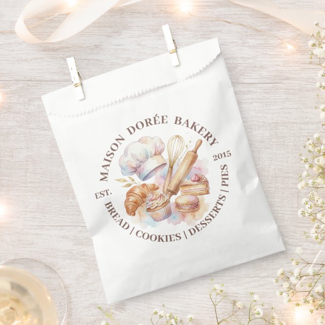 Bakery Store Pastry Chef Dessert Sweets Cake Baker Favour Bag (Clipped)
