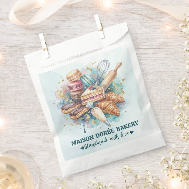 Bakery Store Pastry Chef Dessert Sweets Cake Baker Favour Bag (Clipped)