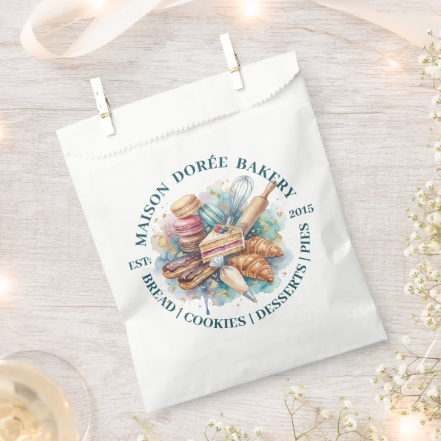 Bakery Store Pastry Chef Dessert Sweets Cake Baker Favour Bag (Clipped)