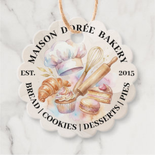 Bakery Store Pastry Chef Dessert Sweets Cake Baker Favour Tags
