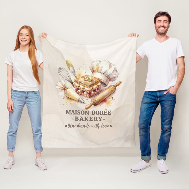 Bakery Store Pastry Chef Dessert Sweets Cake Baker Fleece Blanket (In Situ)