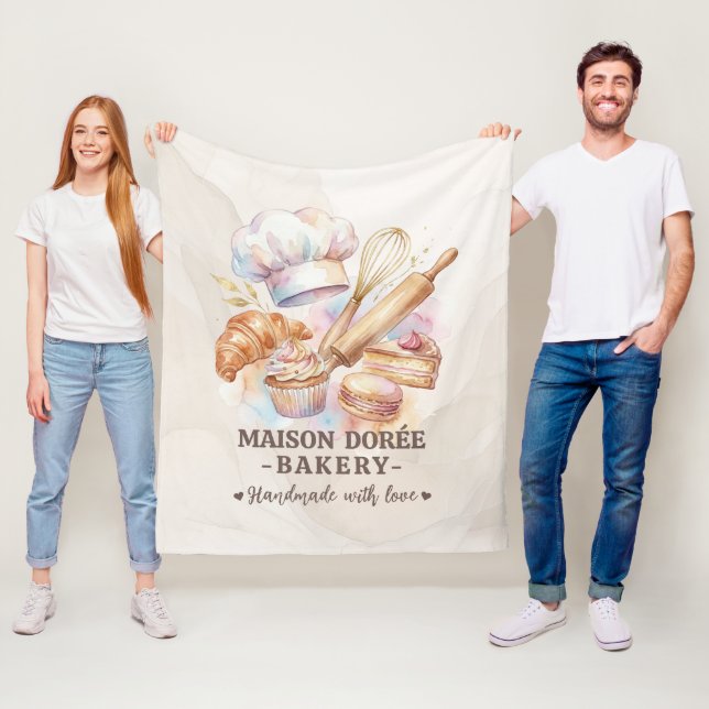 Bakery Store Pastry Chef Dessert Sweets Cake Baker Fleece Blanket (In Situ)